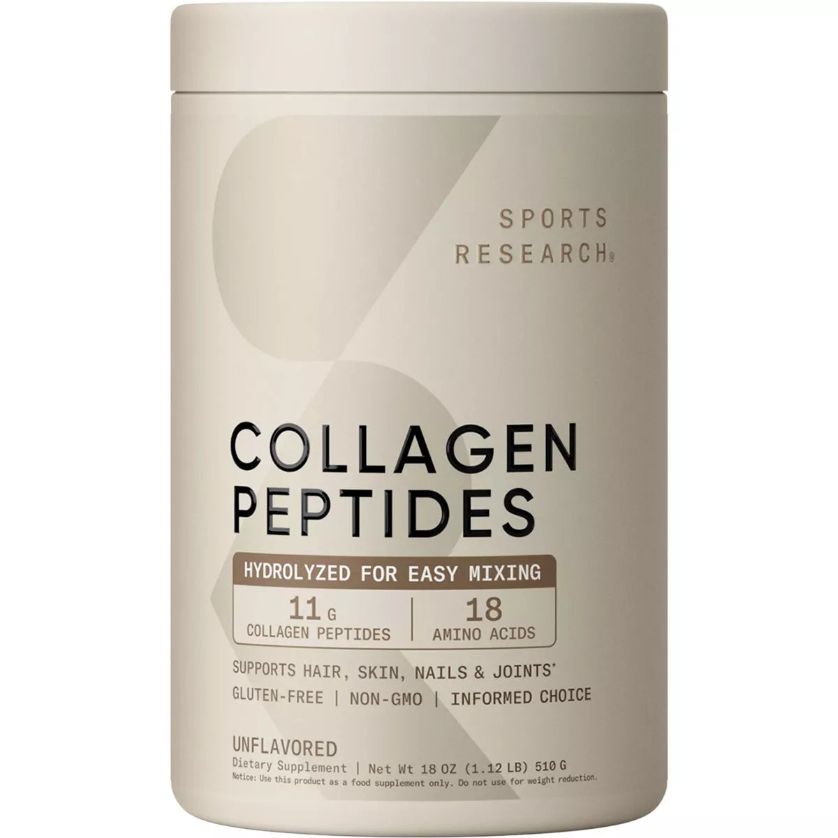 Sports Research Collagen Peptides Powder - Unflavored - 18Oz