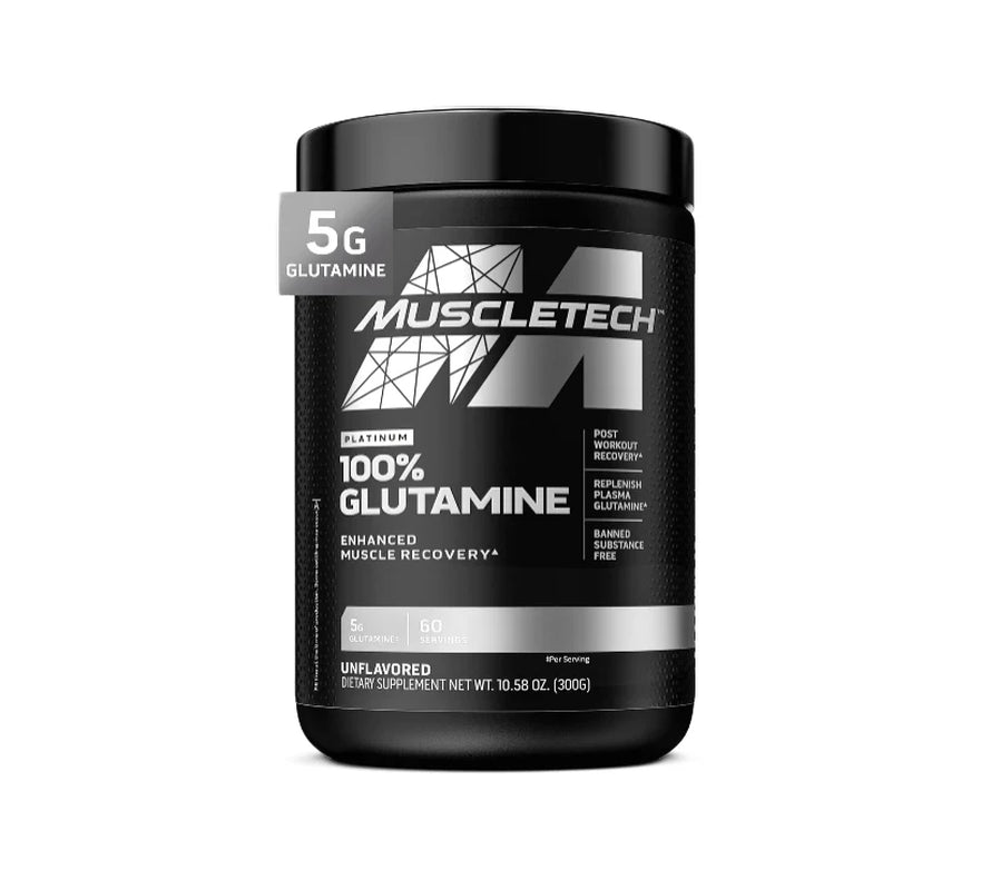 Muscletech 100% L-Glutamine Powder for Enhanced Muscle Recovery - Pure L Glutamine Muscle Growth Builder & Energy Boosting Nutritional Supplement for Men & Women - Unflavored, 60 Servings