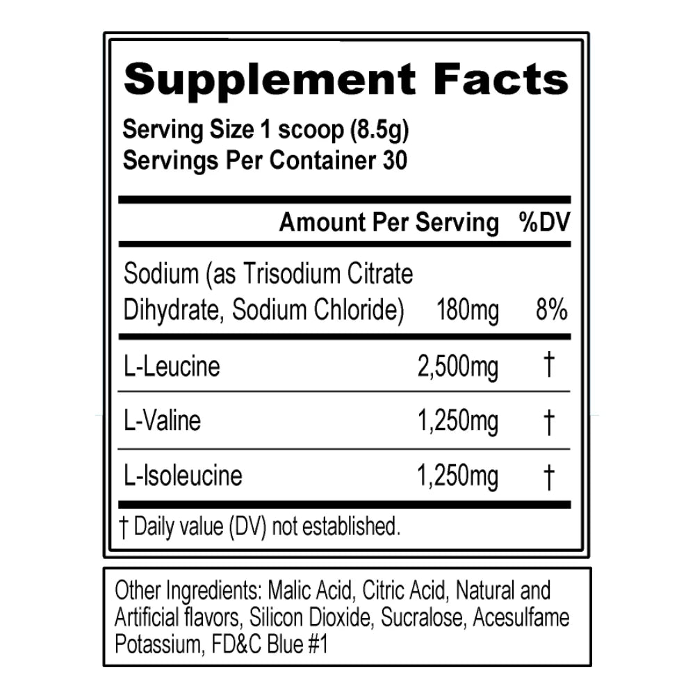 BCAA5000 Powder 5 Grams of Branched Chain Amino Acids (Bcaas) Essential for Performance, Recovery, Endurance, Muscle Building, Keto Friendly, No Sugar (30 Servings, Blue Raz)