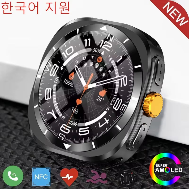 Watch 7 GPS Compass NFC Smart Watch Outdoor Sports Men Heart Rate AMOLED Bluetooth Call Waterproof Smart Watch for Android Ios