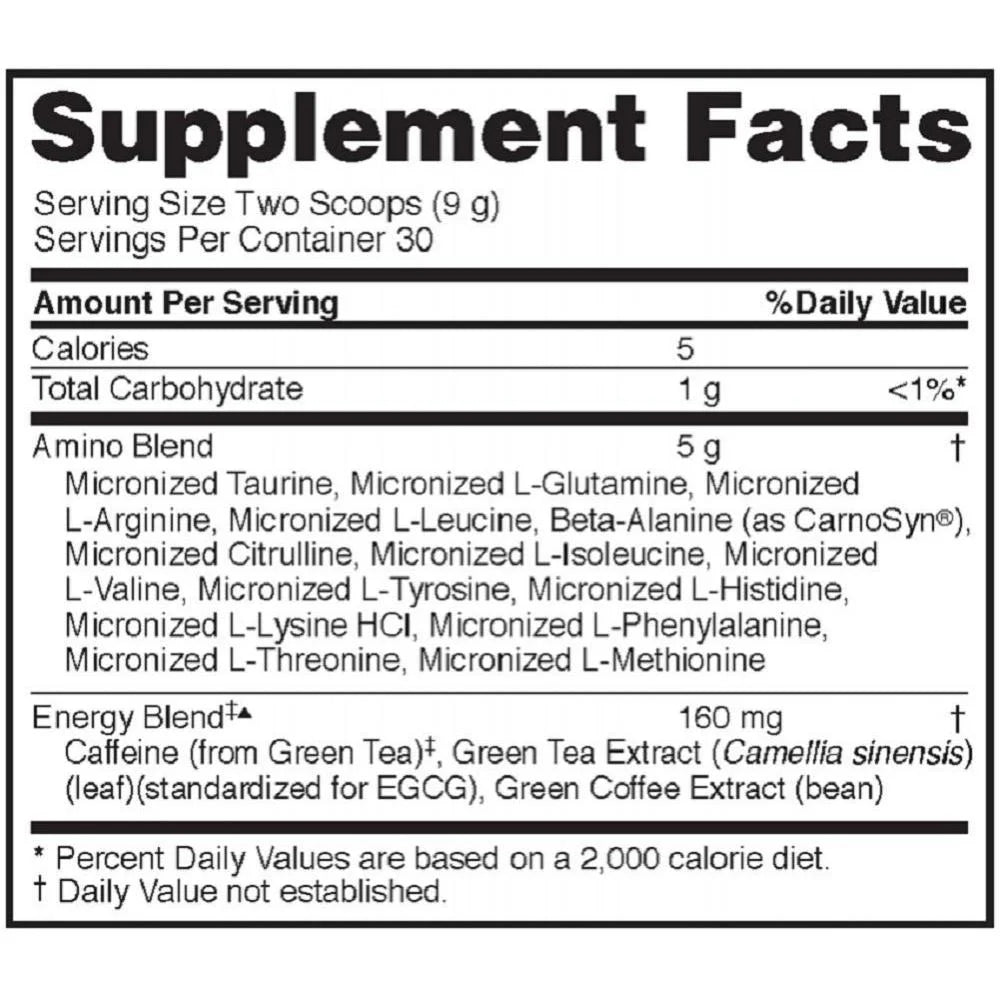 Optimum Nutrition Amino Energy Pre Workout Powder, Green Apple, 30 Servings