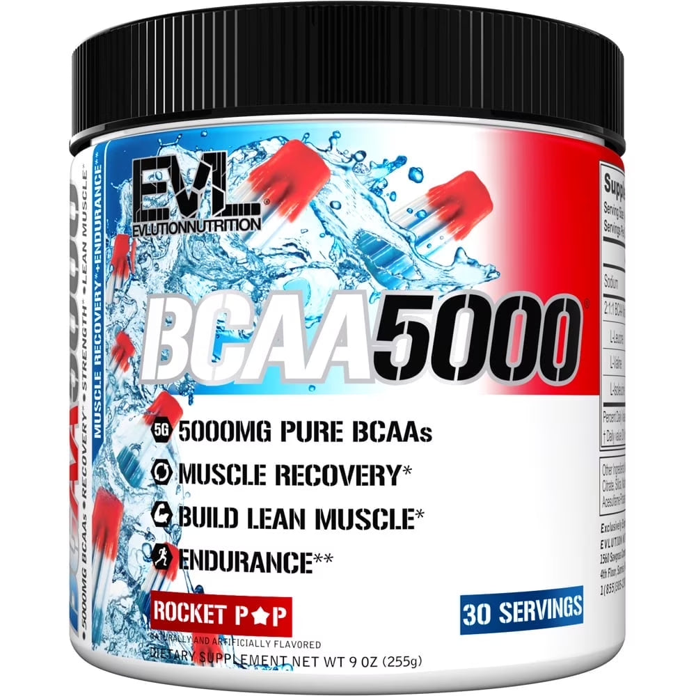 BCAA5000 Powder 5 Grams of Branched Chain Amino Acids (Bcaas) Essential for Performance, Recovery, Endurance, Muscle Building, Keto Friendly, No Sugar (30 Servings, Rocket Pop)