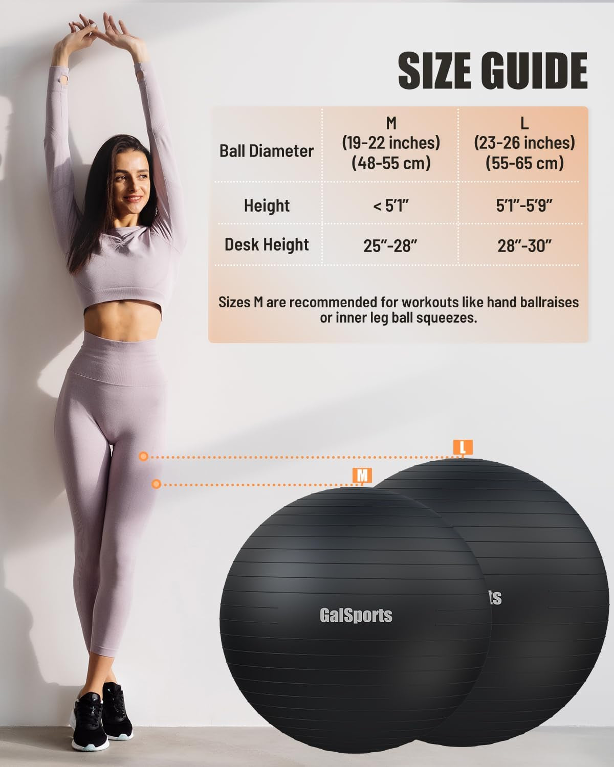 Anti-Burst Slip Resistant Stability Ball - Swiss Ball for Home Gym & Physical Therapy