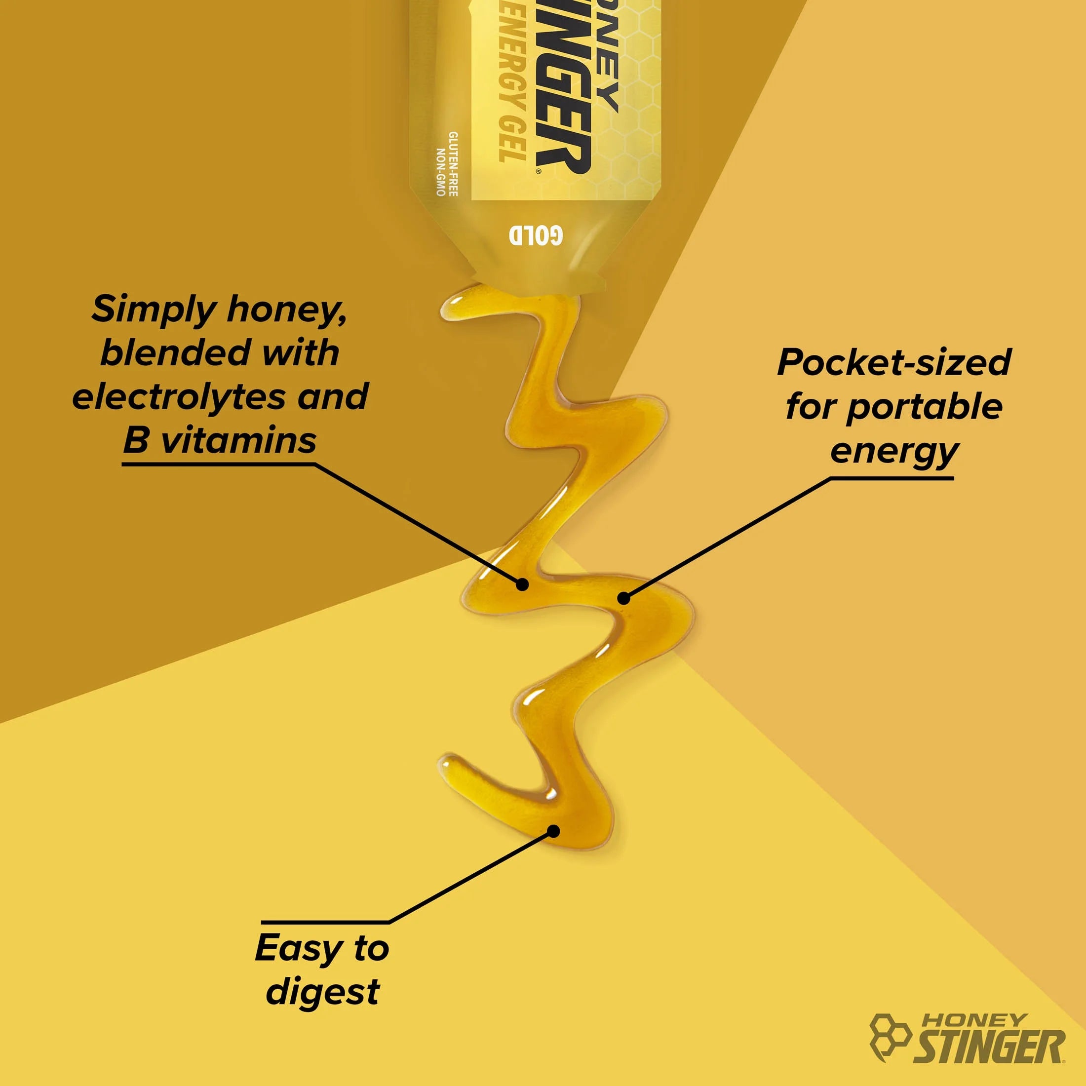 Gluten-Free Energy Gel, Gold, 1.1 Oz, 12 Count Box