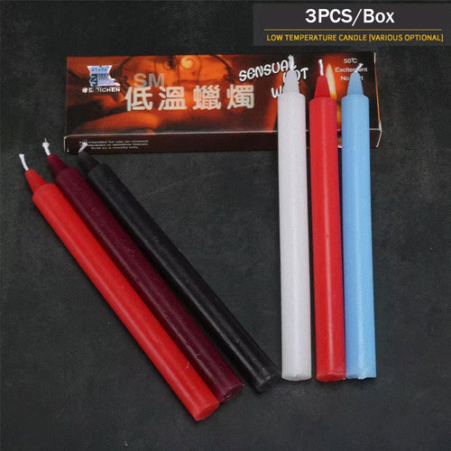 3Pcs/Box Low Temperature Candle,Romantic Passion Play Sex Candles for Couple,Relaxation Flirting Sex Wax for Adults Game Toys