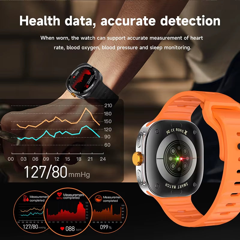 Watch 7 GPS Compass NFC Smart Watch Outdoor Sports Men Heart Rate AMOLED Bluetooth Call Waterproof Smart Watch for Android Ios