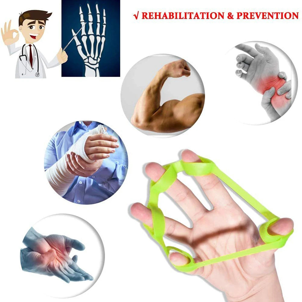 3-1PCS Silicone Finger Gripper Strengthener Trainer Elastic Hand Grip Strengthener Guitar Finger Exerciser Patient Hand Trainer