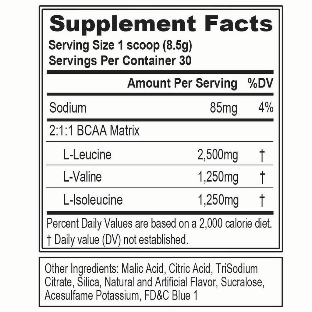 BCAA5000 Powder 5 Grams of Branched Chain Amino Acids (Bcaas) Essential for Performance, Recovery, Endurance, Muscle Building, Keto Friendly, No Sugar (30 Servings, Rocket Pop)