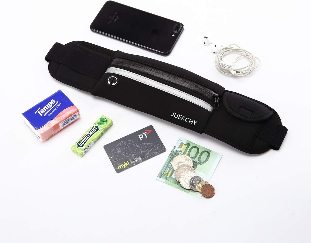 Running Belts for Women Waterproof Fanny Pack Running Waist Pouch Phone Holder Adjustable Sports Money Belt with Headphone Port