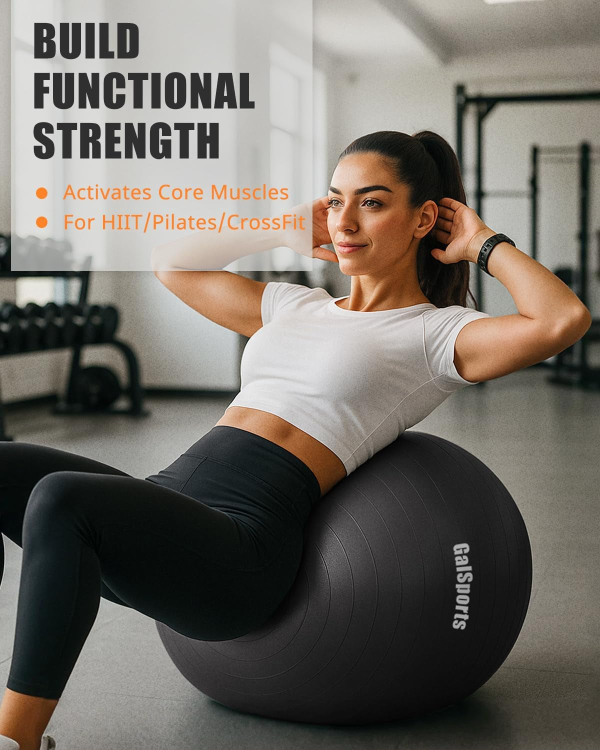 Anti-Burst Slip Resistant Stability Ball - Swiss Ball for Home Gym & Physical Therapy