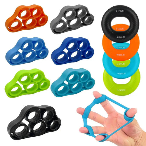3-1PCS Silicone Finger Gripper Strengthener Trainer Elastic Hand Grip Strengthener Guitar Finger Exerciser Patient Hand Trainer